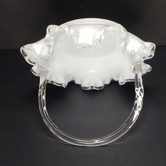 Fenton Silver Crest Glass Basket Vintage - Picture 6 of 9